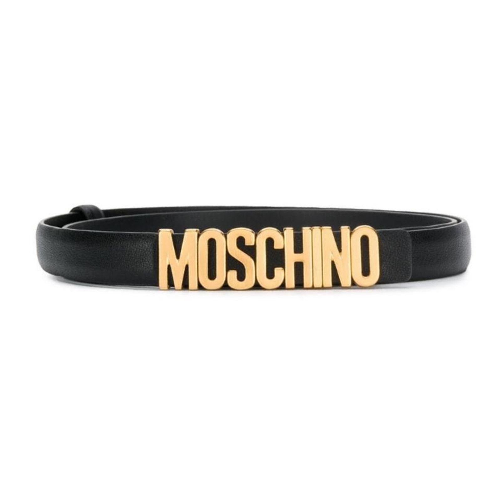 Moschino Logo Thin Leather Belt Size 95/ 46